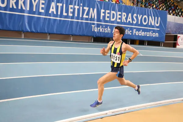 Federação Atlética Turca Atletismo Indoor Record Tentativa de corrida — Fotografia de Stock