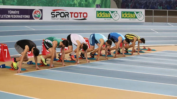 Federação Atlética Turca Limiar Olímpico Competição Interior — Fotografia de Stock