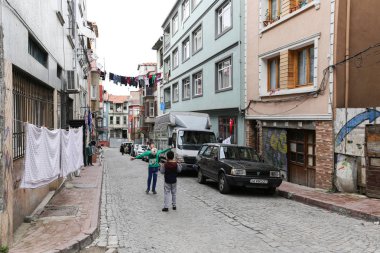 Eski evleri Fener semtinde, Istanbul, Türkiye