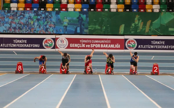 Federação Atlética Turca Limiar Olímpico Competição Interior — Fotografia de Stock