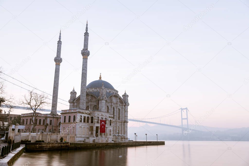 Buyuk Mecidiye Mosque in Ortakoy District, Istanbul, Turkey