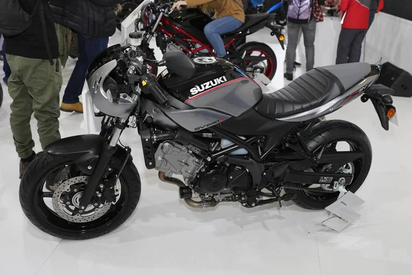 Istanbul Turquia Fevereiro 2018 Suzuki Sv650 Exposição Motobike Istambul Centro — Fotografia de Stock