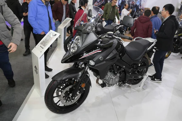 Istanbul Turquia Fevereiro 2018 Suzuki Strom Exposição Motobike Istambul Centro — Fotografia de Stock