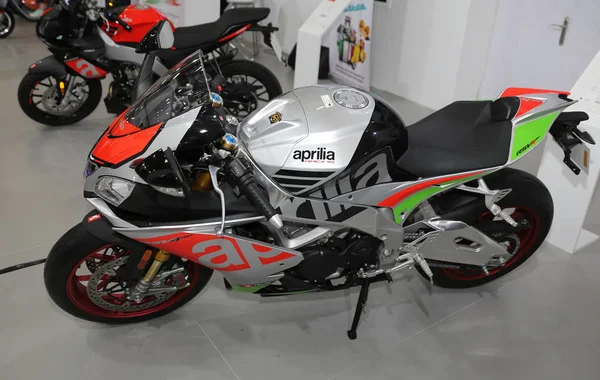 Istanbul Turquia Fevereiro 2018 Aprilia Rsv4Rf Exposição Motobike Istambul Centro — Fotografia de Stock