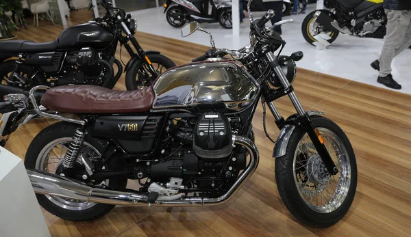 Istanbul Turkey February 2018 Moto Guzzi Display Motobike Istanbul Istanbul — Stock Photo, Image