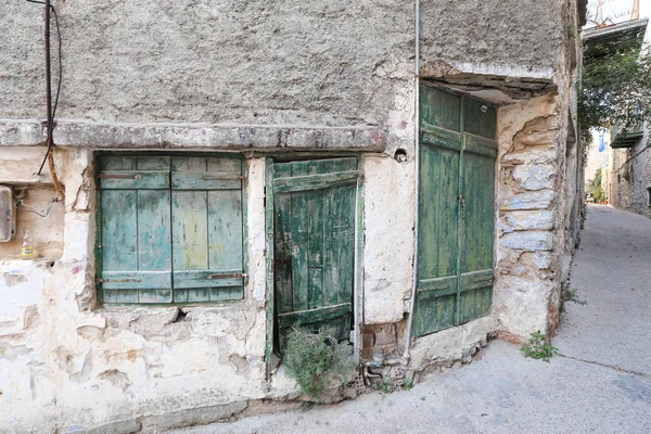 Tradycyjna ulica w Mesta, Wyspa Chios, Grecja — Zdjęcie stockowe
