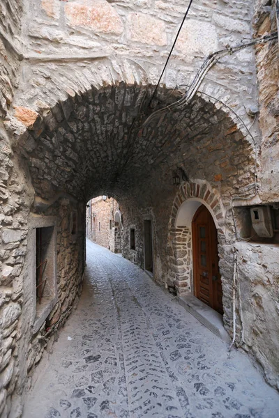 Calle Tradicional en Mesta, Isla de Chios, Grecia — Foto de Stock