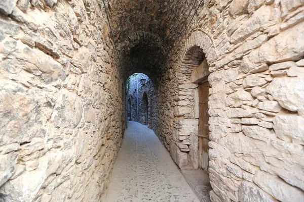 Traditionele straat in Mesta, Chios, Griekenland — Stockfoto