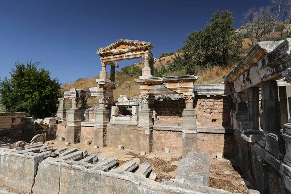 Fontana di Traiano a Efeso Città Antica, Smirne, Turchia — Foto Stock