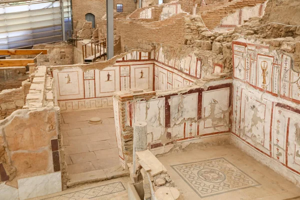 Σπίτια βεράντα σε Αρχαία Πόλη Εφέσου, Σμύρνης, Τουρκία — Φωτογραφία Αρχείου