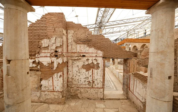 Terras huizen in Efeze oude stad, Izmir, Turkije — Stockfoto