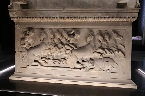 Lycian Sarcophagus of Sidon in Istanbul Archaeology Museum, Ista — Stock Photo, Image