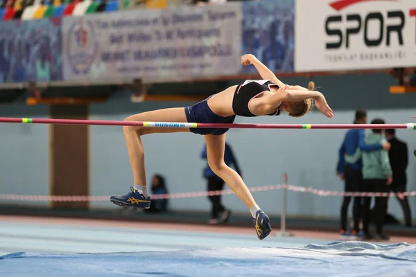 Tureckiej Federacji lekkiej atletyki próg olimpijski kryty konkurencji — Zdjęcie stockowe