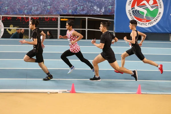 Federação Atlética Turca Atletismo Indoor Record Tentativa de corrida — Fotografia de Stock