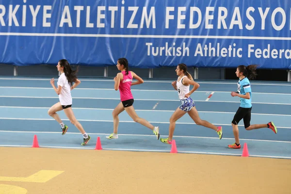 Federação Atlética Turca Atletismo Indoor Record Tentativa de corrida — Fotografia de Stock