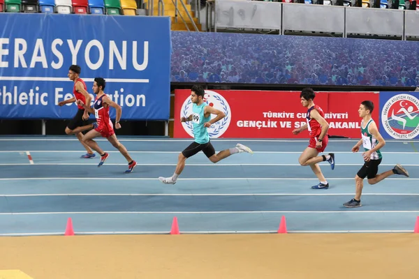 Federação Atlética Turca Atletismo Indoor Record Tentativa de corrida — Fotografia de Stock