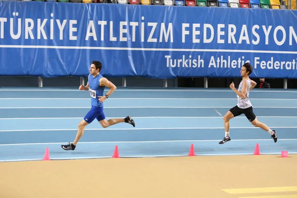 Türkiye Atletizm Federasyonu kapalı Atletizm rekor denemesi yarış — Stok fotoğraf