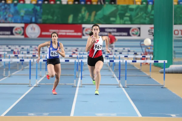 Türkiye Atletizm Federasyonu kapalı Atletizm rekor denemesi yarış — Stok fotoğraf