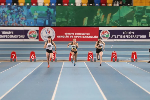 Tureckiej Federacji Lekkiej Atletyki Halowe rekord wyścigu — Zdjęcie stockowe