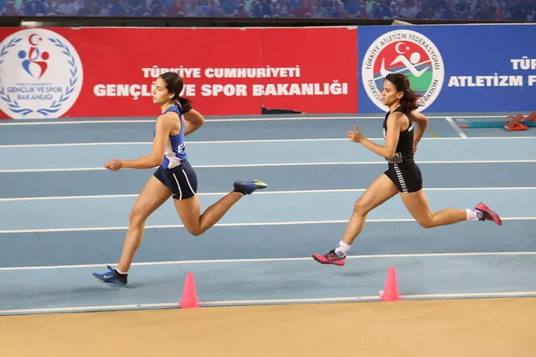 Federação Atlética Turca Atletismo Indoor Record Tentativa de corrida — Fotografia de Stock