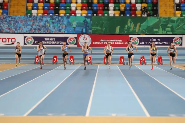 Federação Atlética Turca Atletismo Indoor Record Tentativa de corrida — Fotografia de Stock