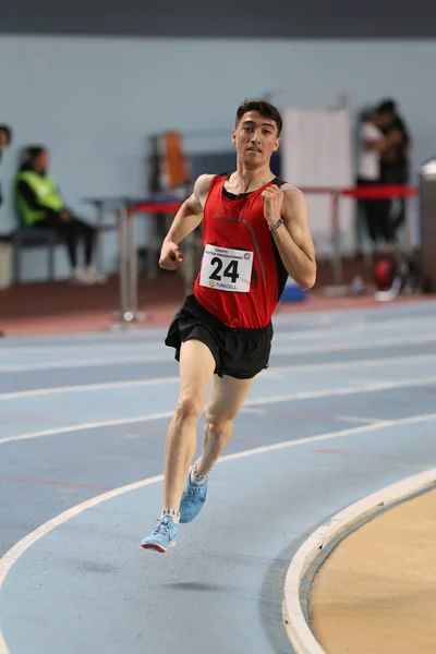 Istanbul Turkey February 2020 Athletes Running Turkish Indoor Athletics Championships — Stockfoto