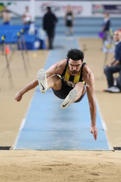 Istanbul Turkey February 2020 Undefined Athlete Triple Jumping Turkish Indoor — Stockfoto