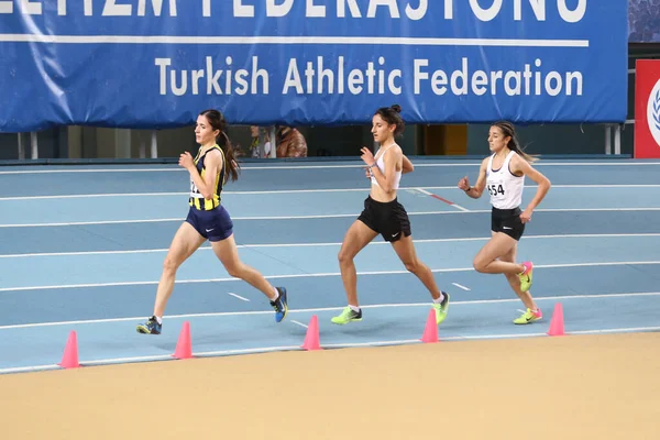 Istanbul Turquia Fevereiro 2020 Atletas Que Correm Durante Campeonato Turco — Fotografia de Stock