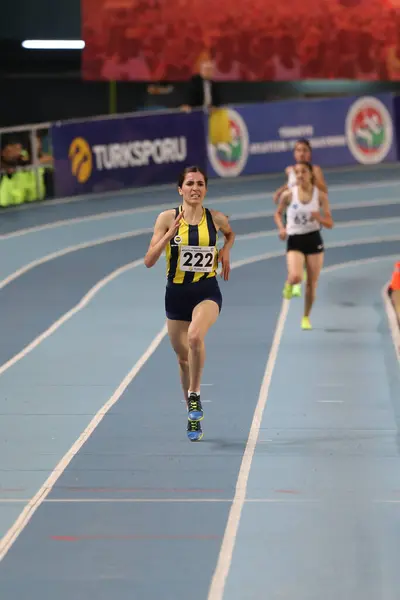 Istanbul Turkey February 2020 Athletes Running Turkish Indoor Athletics Championships — Stock Fotó