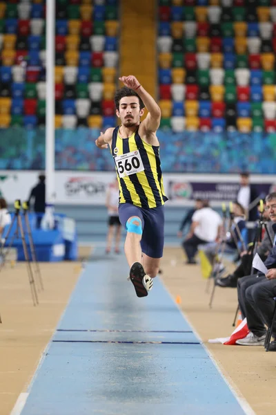 Istanbul Turkey February 2020 Undefined Athlete Triple Jumping Turkish Indoor — Stock fotografie