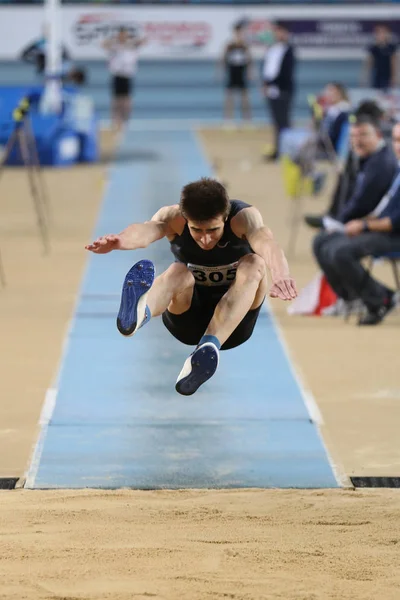 Istanbul Turkey February 2020 Undefined Athlete Triple Jumping Turkish Indoor — Stock Photo, Image