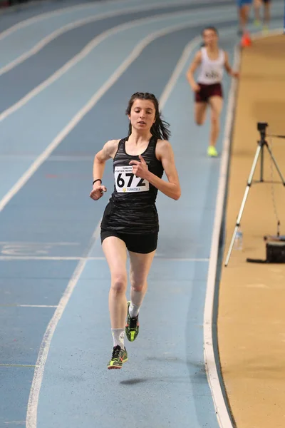 Istanbul Turkey February 2020 Athletes Running Turkish Indoor Athletics Championships — ストック写真