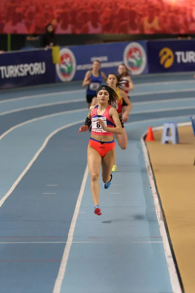 Istanbul Turquía Febrero 2020 Atletas Corriendo Durante Campeonato Balcánico Atletismo —  Fotos de Stock