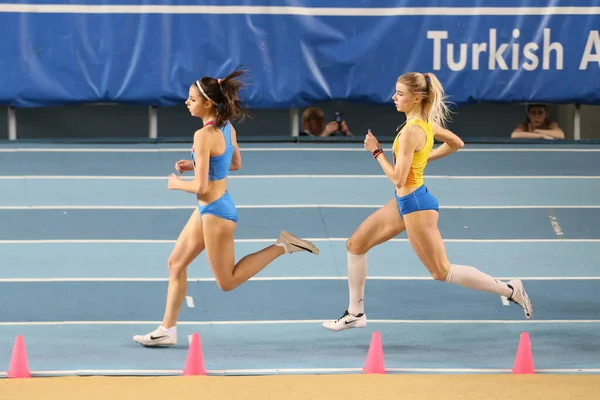 Istanbul Turquie Février 2020 Athlètes Participant Aux Championnats Athlétisme Intérieur — Photo