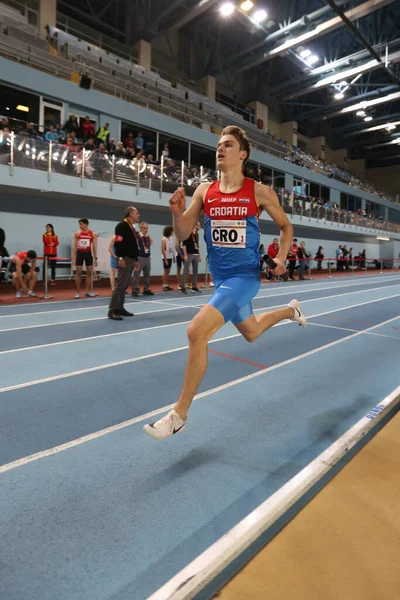 Stanbul Türkiye Şubat 2020 Balkan U20 Salon Atletizm Şampiyonası Sırasında — Stok fotoğraf