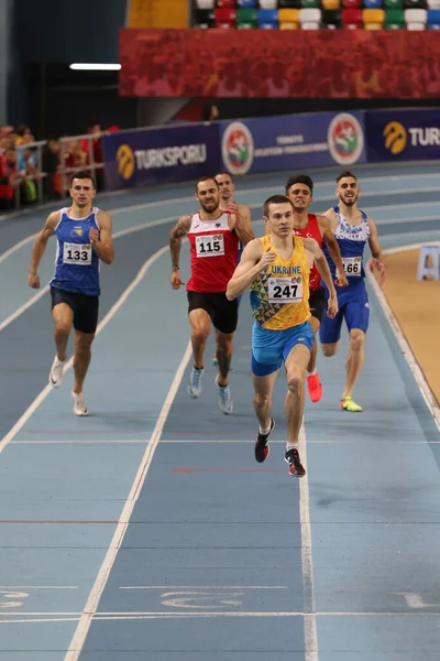 Stanbul Türkiye Şubat 2020 Balkan Atletizm Şampiyonası Sırasında Koşan Sporcular — Stok fotoğraf