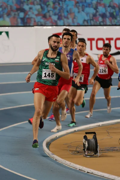 Istanbul Turquia Fevereiro 2020 Atletas Que Correm Durante Campeonato Indoor — Fotografia de Stock