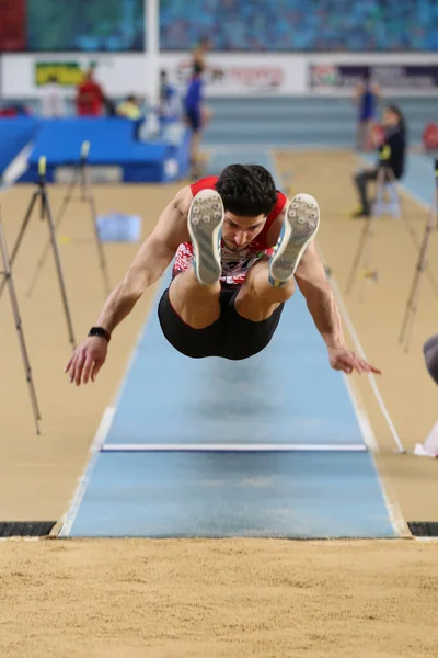 Istanbul Turkiet Februari 2020 Odefinierad Idrottare Lång Hoppning Balkanfriidrott Inomhusmästerskap — Stockfoto