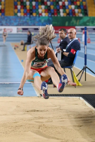 Istanbul Turkiet Februari 2020 Odefinierad Idrottare Lång Hoppning Balkanfriidrott Inomhusmästerskap — Stockfoto