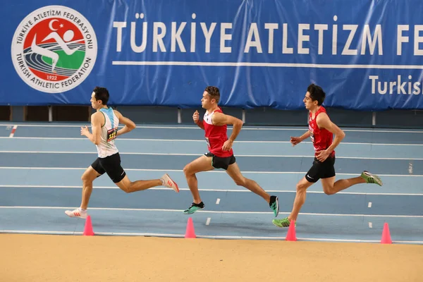 Istanbul Turkey February 2020 Sportovci Běžící Během Atletického Poháru Istanbulu — Stock fotografie