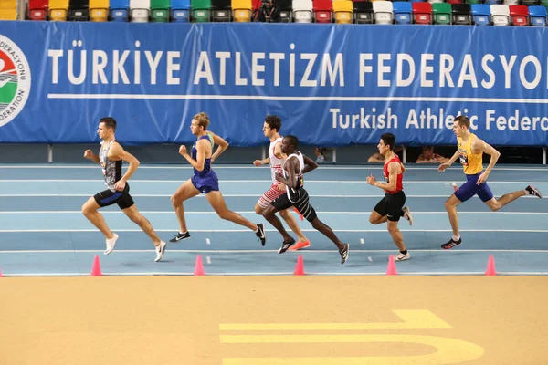 Stanbul Turkey Şubat 2020 Stanbul Atletizm Kupası Nda Koşan Sporcular — Stok fotoğraf