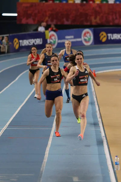 Istanbul Turquía Febrero 2020 Atletas Corriendo Durante Copa Atletismo Estambul —  Fotos de Stock