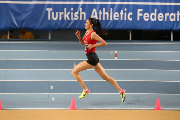 Istanbul Turquia Fevereiro 2020 Atleta Indefinido Correndo Durante Copa Atletismo — Fotografia de Stock