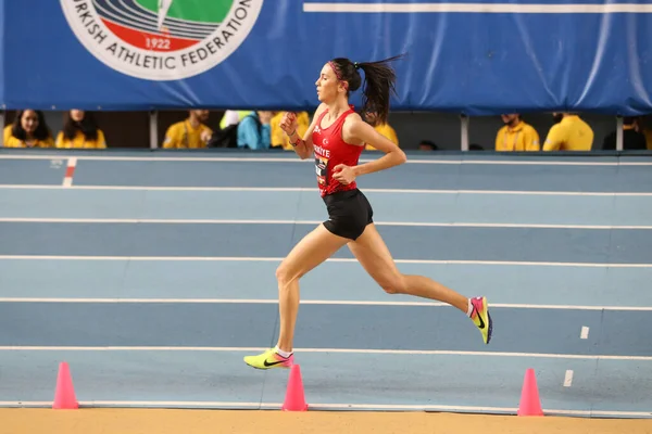 Istanbul Turquía Febrero 2020 Atleta Indefinido Corriendo Durante Copa Atletismo —  Fotos de Stock