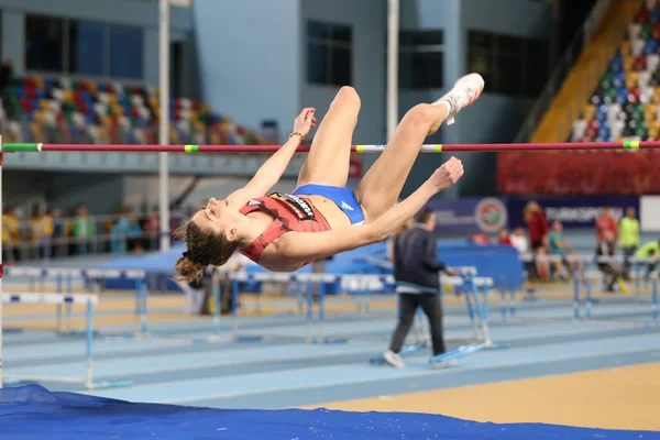 Istanbul Turkey February 2020 Undefined Athlete High Jumping Istanbul Athletics — Stock Photo, Image