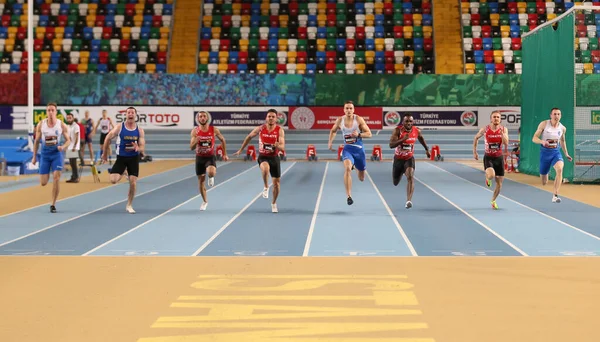 Istanbul Turquía Febrero 2020 Atletas Corriendo Metros Durante Copa Atletismo —  Fotos de Stock