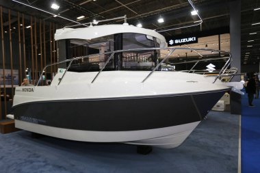 İSTANBUL, TURKEY - 22 Şubat 2020: CNR Avrasya Tekne Fuarı 'nda tekne sergileniyor