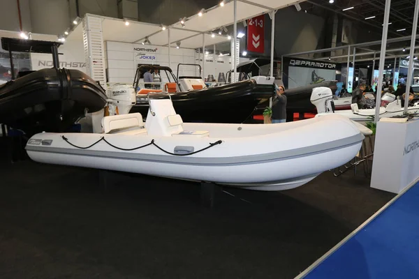 Istanbul Turkey February 2020 Inflatable Boat Display Cnr Eurasia Boat — 스톡 사진