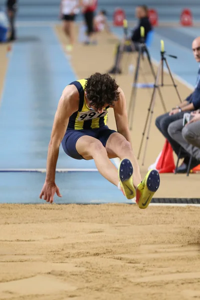 Istanbul Turkey February 2020 Undefined Athlete Long Jumping Ruhi Sarialp — Stock Photo, Image