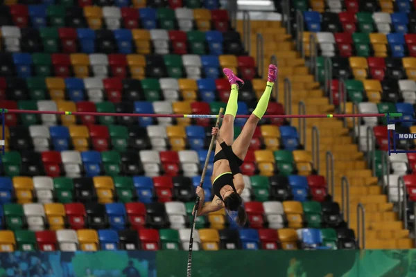 Istanbul Turquia Fevereiro 2020 Indefinido Salto Pólo Atleta Durante Ruhi — Fotografia de Stock